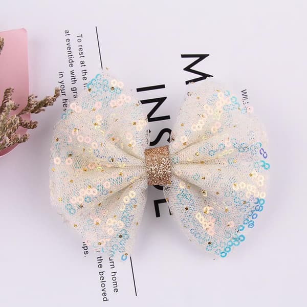 New Chic Princess Lace Bling Mesh Sequin Hair Clips A2