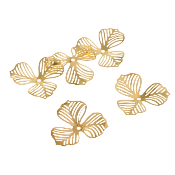 60x metallpärlhattar filigran blomskivor hängsmyckeskomponenter - guld