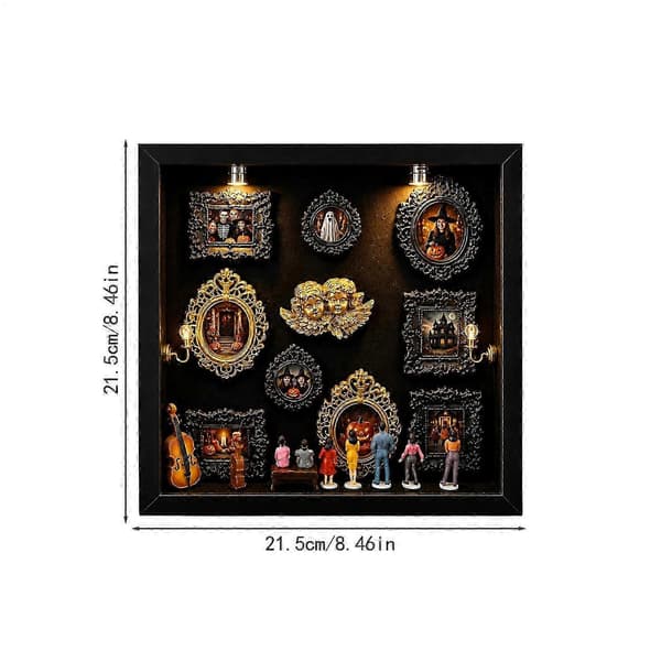 Skyggeboksramme med minifigurer Displaypynt for bursdagsferier Black