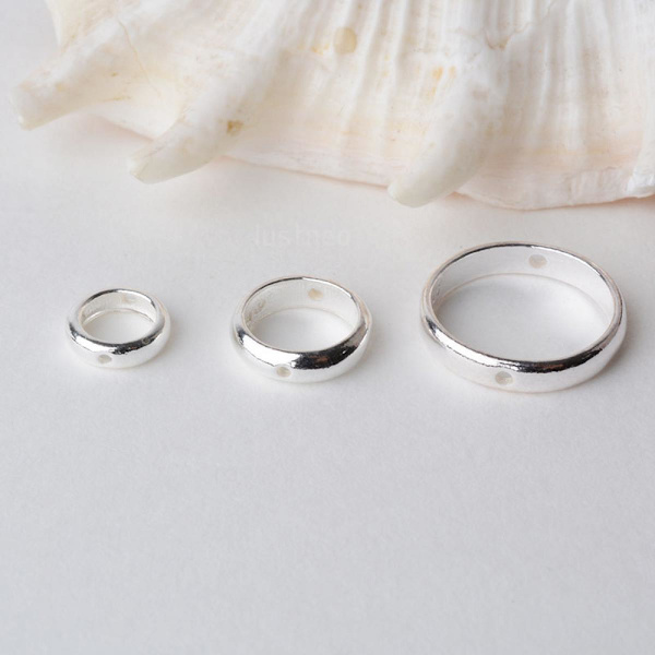 2 stycken 925 silverfärg Rund Ram Fina Smycken Pärla DIY M