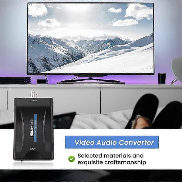 HDMI til BNC Video Audio Converter Adapter Kompatibel PAL/NTSC med USB-strømkabel Edition 0710 5 5 5