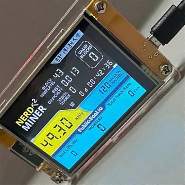 Nerdminer V3 2,8-tums BTC Solo Lottery Nerd Miner Crypto Solo Mining Machine[RM]