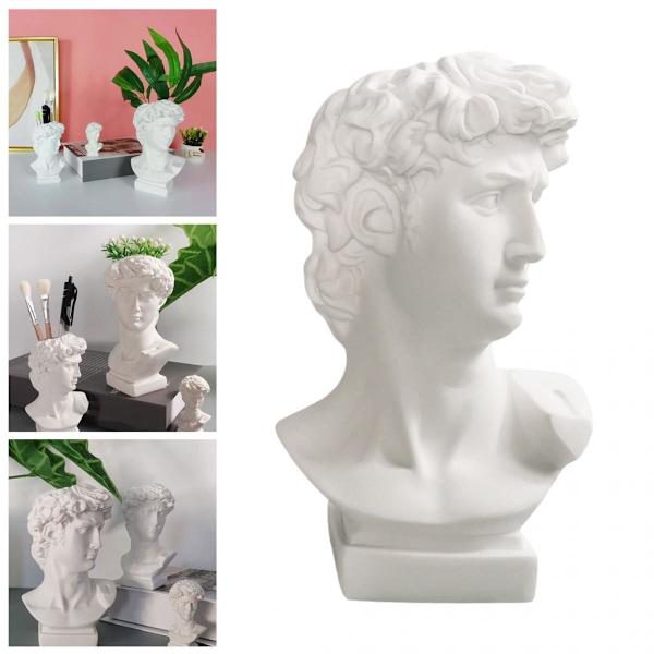 David Huvud Växtkruka Blomvas Dekorativ Byst Staty Planter 6CM