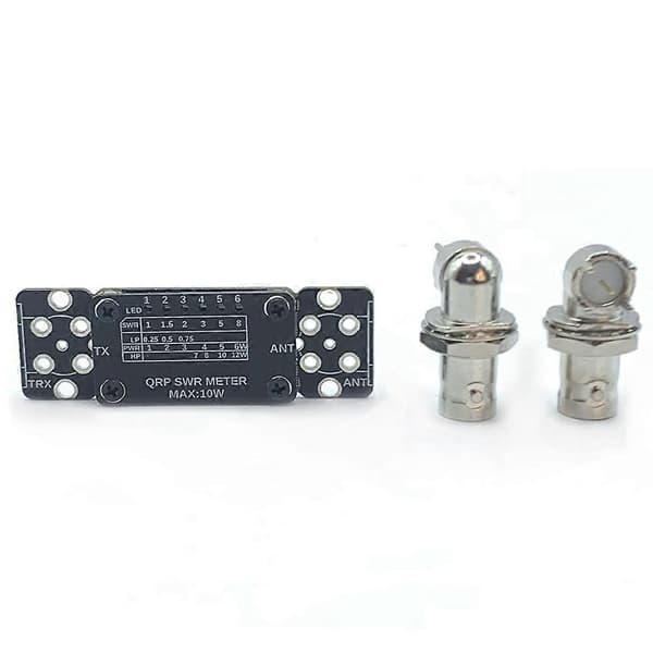Mini Power SWR Meter 3-30MHz HF Shortwave Standing Wave Meter Digital 12W HF Shortwave Power SWR Meter Instrument Black