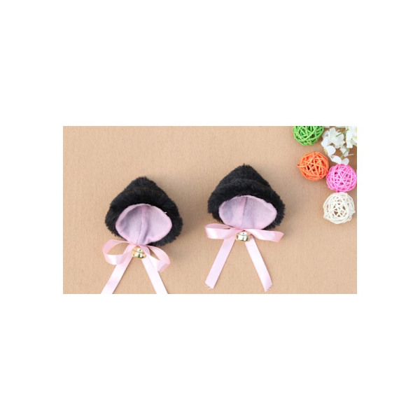 Cat Ears Hair Clip Cosplay Pin With Bell svart ebac Fyndiq