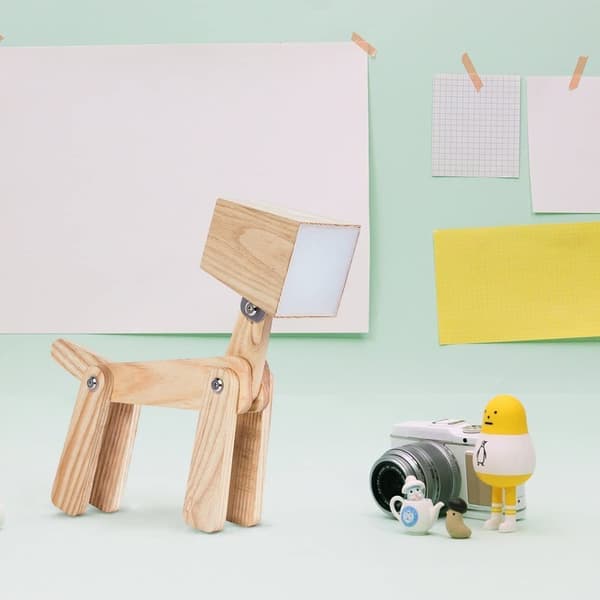 [RM]DIY Fun Reading Lamp, Multifunctional LED With Walnut Design For Creative Desk Lamp Enthusiasts, Adjustable Body And Dimmable Touch Control