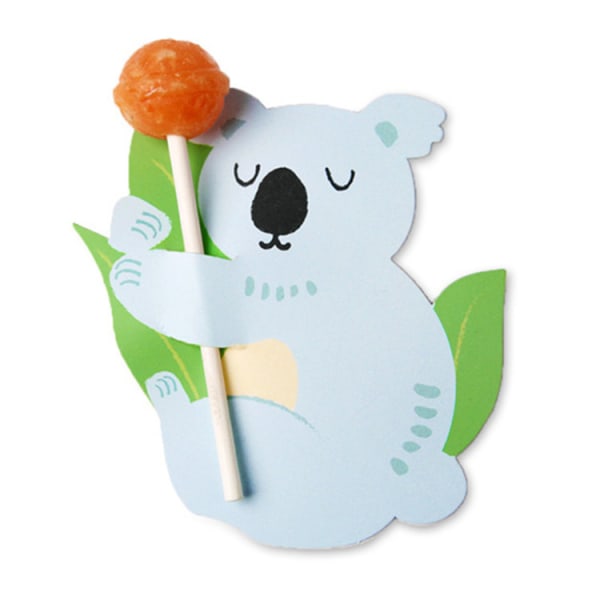 Påskhare Papper Lollipop Cards Tecknad Djurbjörn Lollipop Candy Packing Bags Koala