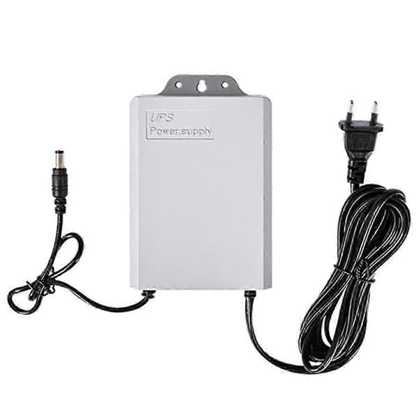 12V-2A UPS Strömförsörjning för WiFi Router Modem Säkerhetskamera vid Strömavbrott White EU Plug