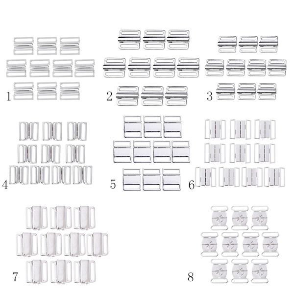 10 set bikini clips hake och snäpp metallrem bh badkläder 9,5 mm