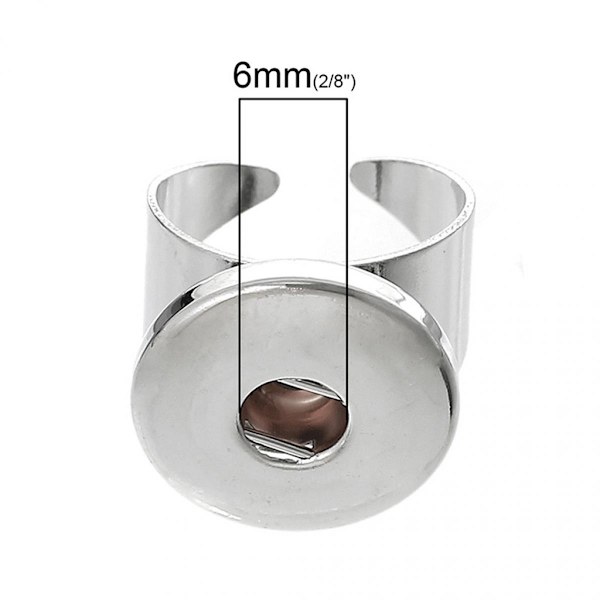 Set med 10st Justerbara Tryckknappsbas Ring Smyckestillverkning Hantverk - Silver