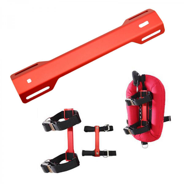 Scubadykning Enkeltankadapter (STA) i Aluminiumlegering Röd
