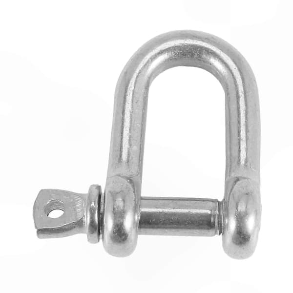 304 rustfrit stål skruepin D-stil kæde Dee sjækel 4mm til rigning M4 pakke med 4 Silver