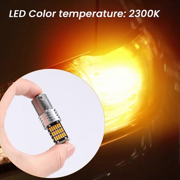 4 stk. 1156 ravgule 7506 P21W LED-pærer BA15S gule forreste og bageste blinklys Black
