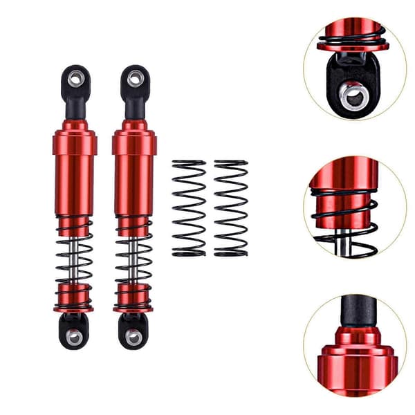 [RM]2 Stykker 1:10 RC Bil Støddæmper Tilbehør Reservedele til RC Bil Crawler lilla red 9.5cm