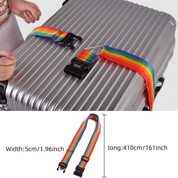 Luggage Strap Suitcase Strap Adjustable Luggage Straps with Combination Lock Travel Accessories (2 Pieces)