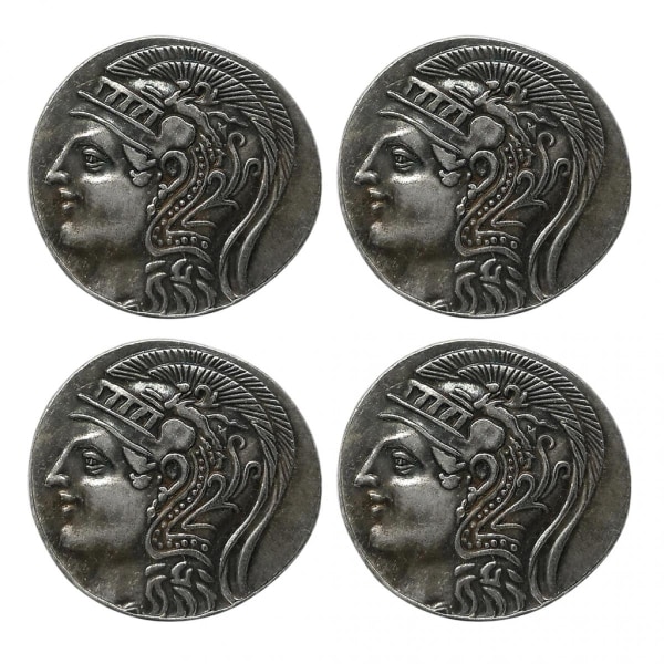 4x grekisk mytologi Uggla Athena Silver Souvenir Samlarmynt 26,5 Mm Dekor