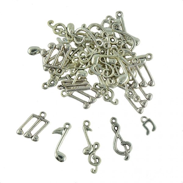 80 st Smyckeshängen Berlocker Musiknot Form Örhänge Hängen Smycken Fynd Halsband Armband