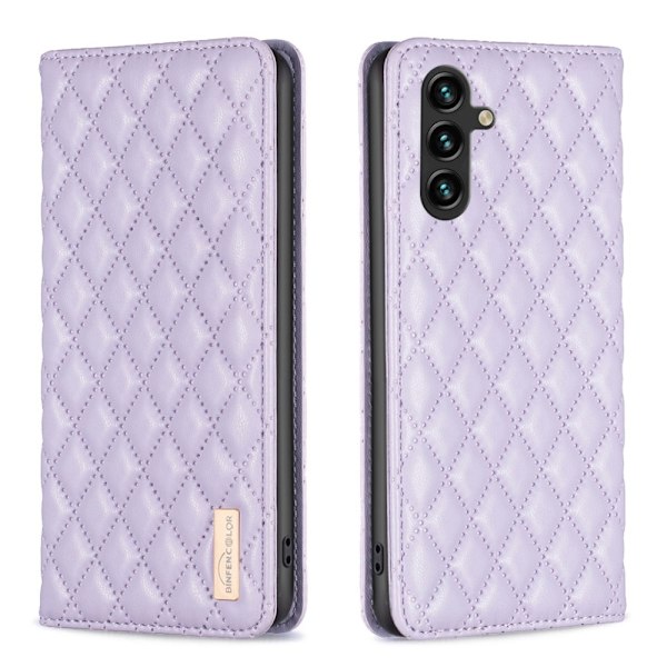 Kompatibel med Samsung Galaxy A35 5G Etui Flip Diamant Læder Lilla 106