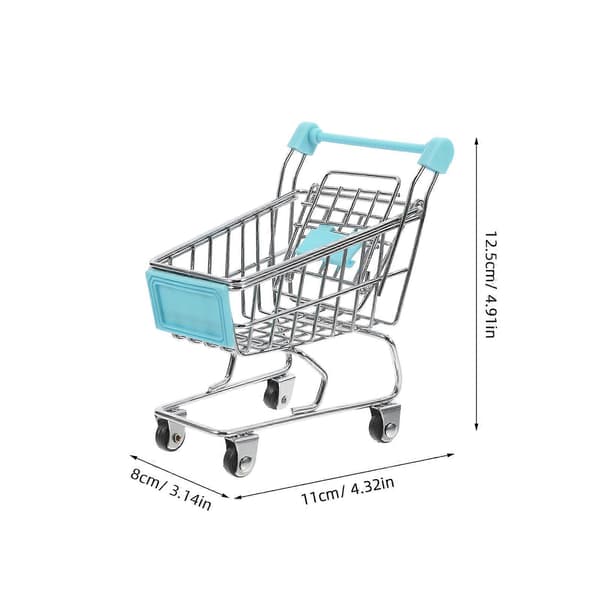 Mini handlekurv i jern, miniatyr handlekurv leketøy til dekorasjon