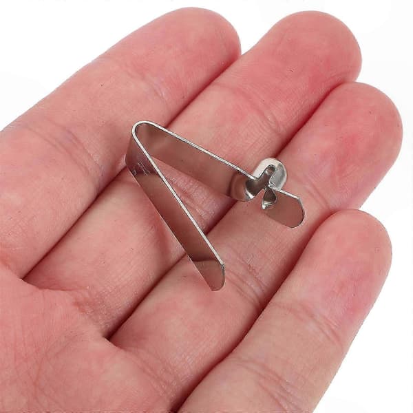 10 stk. fjederklemmer til stangtrykknapper, reservedele til paraplyer Silver 3.10X2.50X0.80CM