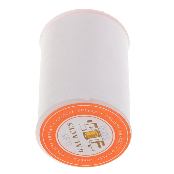 0,35 mm Polyester Rund Vaxad Tråd Sömnad DIY Vit Hantverk