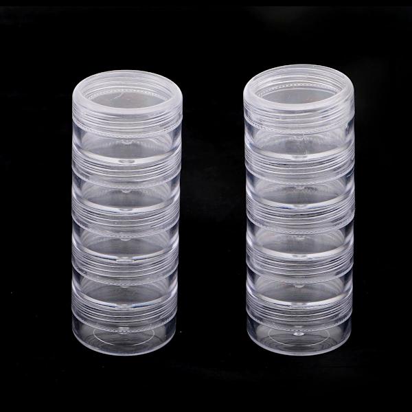 20x Set 5-lagers Plast Frö Pärlbox Fodral Organizer för Förvaring Pärlor Örhängen Halsband Cabochon