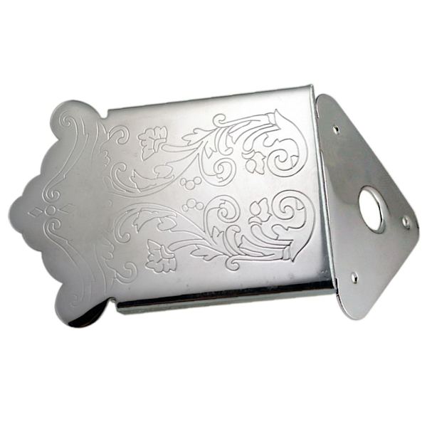 Mandolin Fyrverkerisvans Graverat Blommönster Instrumentdelar - Silver