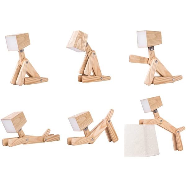 [RM]DIY Fun Reading Lamp, Multifunctional LED With Walnut Design For Creative Desk Lamp Enthusiasts, Adjustable Body And Dimmable Touch Control