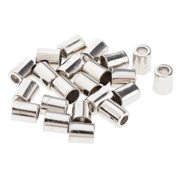 20 st Metallklocka Snörände Snörstopp Rep Paracord Lås Silver