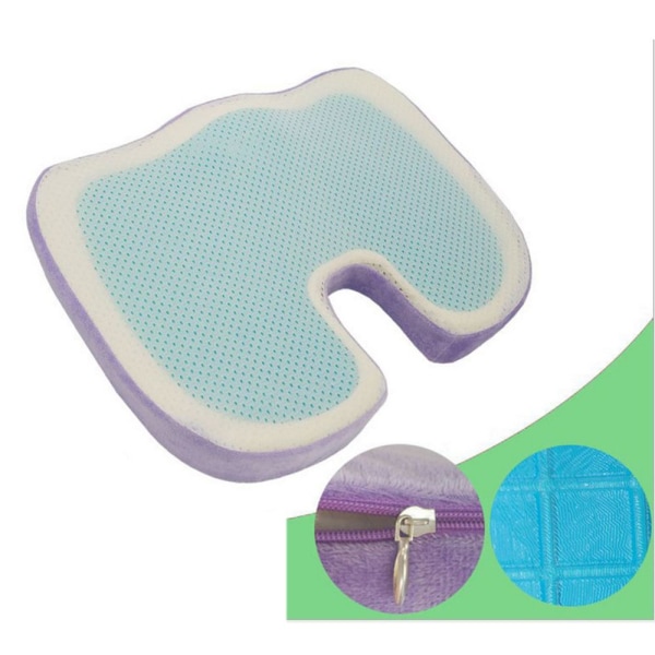 Gel Sittdyna Ortopedisk Kudde Lila Komfort Memory Foam Sittdynor