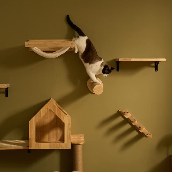 Wall Mounted Cat Furniture, 28.5cm Cat Climbing Steps, Wall Mounted with Jute Scratching Post for Most Kittens, Medium and Large Cats, 2-Pack