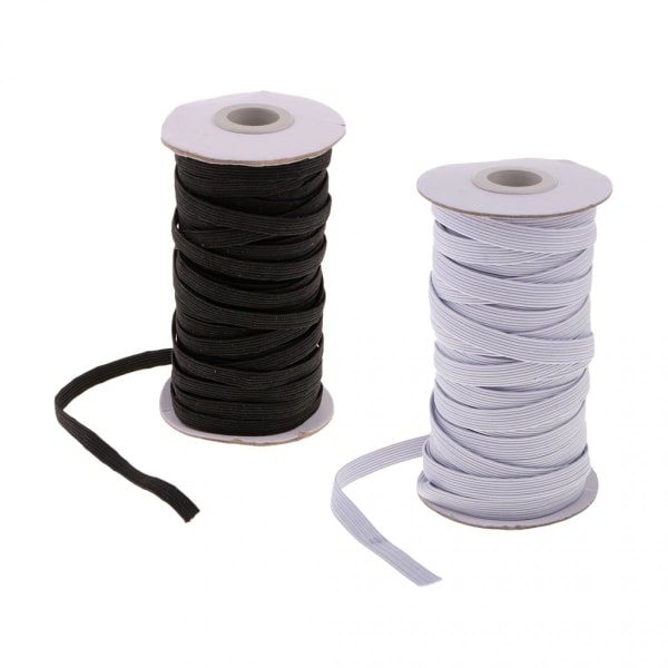 8mm elastisk syresår elastisk band för kläder vit