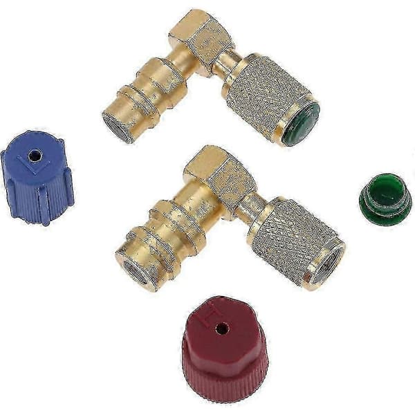 R12 til R134a AC Fitting Port Retrofit Konverteringsadapter, Hurtigkoblingsventil A/C
