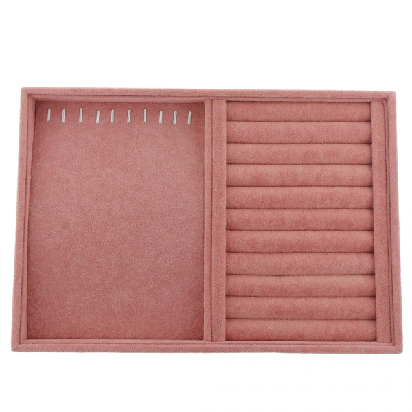 Ring Örhängen Halsband Smycken Display Organizer Box Bricka Dubbel Användning