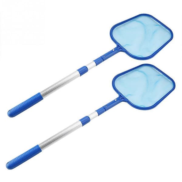 Poolhåv, poolskimmer med teleskopskaft i aluminium, blå, 50 cm