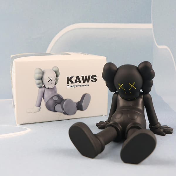 Kaws-inspirerad ansiktstäckande figurleksak, kreativ och hållbar actionfigur Brown KAWS