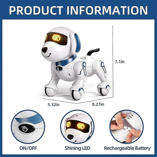 [RM]Fjärrkontroll Robot Hund Leksak Programmerbara Smarta Interaktiva Robot Leksaker För Pojkar Flickor