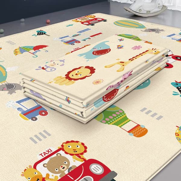 [RM]Baby Play Mat, 180x100x1cm Thick Foldable Double-Sided Mat, Double-Sided Waterproof, Foam Floor Mat with Edge Crawling Mat