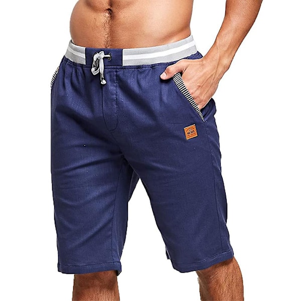 Herrshorts Casual Classic Fit Sommarstrandshorts med dragsko med resår i midjan och fickor Strandshorts för män XXL