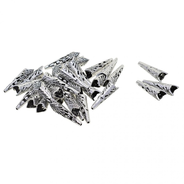 30 st Smyckesändstycken Legering Snöre Ändpärlor Präglade Hattar Blommor Tofs Halsband DIY Smycken