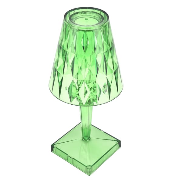 [RM]LED Crystal Table Lamp Transparent Prism Dimmable USB Charging Desk Lamp Green