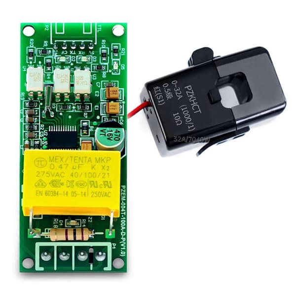 2X PZEM-004T AC Digital Voltmeter Ammeter Wattmeter Strømfrekvens Testmodul TTL Seriell Pin Array Versjon A