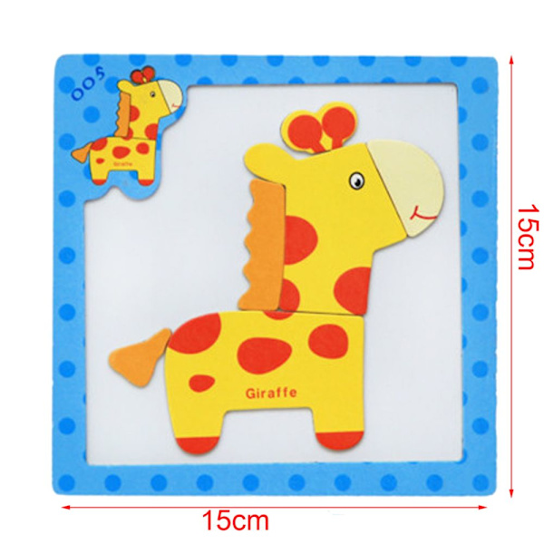 Träleksak Magnetisk Whiteboard Pedagogiska Gåvor Pussel Giraff för Barn