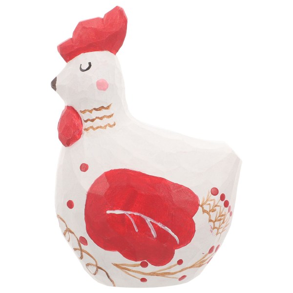 Påsk Trä Kyckling Staty Kyckling Figurine Kyckling Ornament Chicken Craft As Shown 10.50X7.50X5.70CM