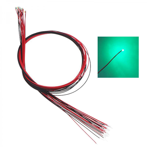20 X LED Gatubelysning 0805 SMD Förkopplade Förlödda Lampor HO N Grön