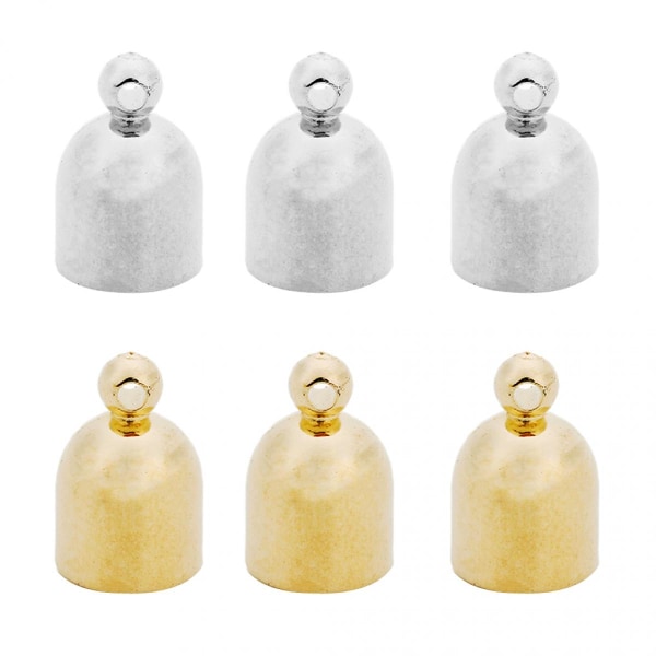 100x klockformade Bell Beads Ends Smycken fynd Guld Kepsar