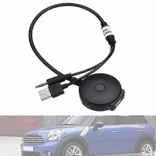 Trådlös Bluetooth AUX och USB musikadapter för bilstereosystem kompatibel med Mini Cooper-modeller Black
