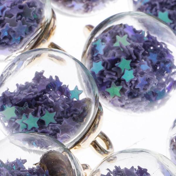 10 Stycken 16mm Små Stjärna Glasboll Berlocker Hänge DIY Hantverk lila