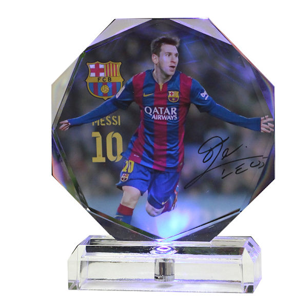 Ballerina Messi fotbollsminnesfoto kristalllampa style 3