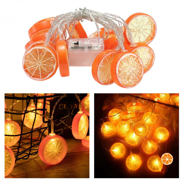 Trädgårdspaviljonger Ljusslinga Batteridriven Hängande Lampa Orange 150cm